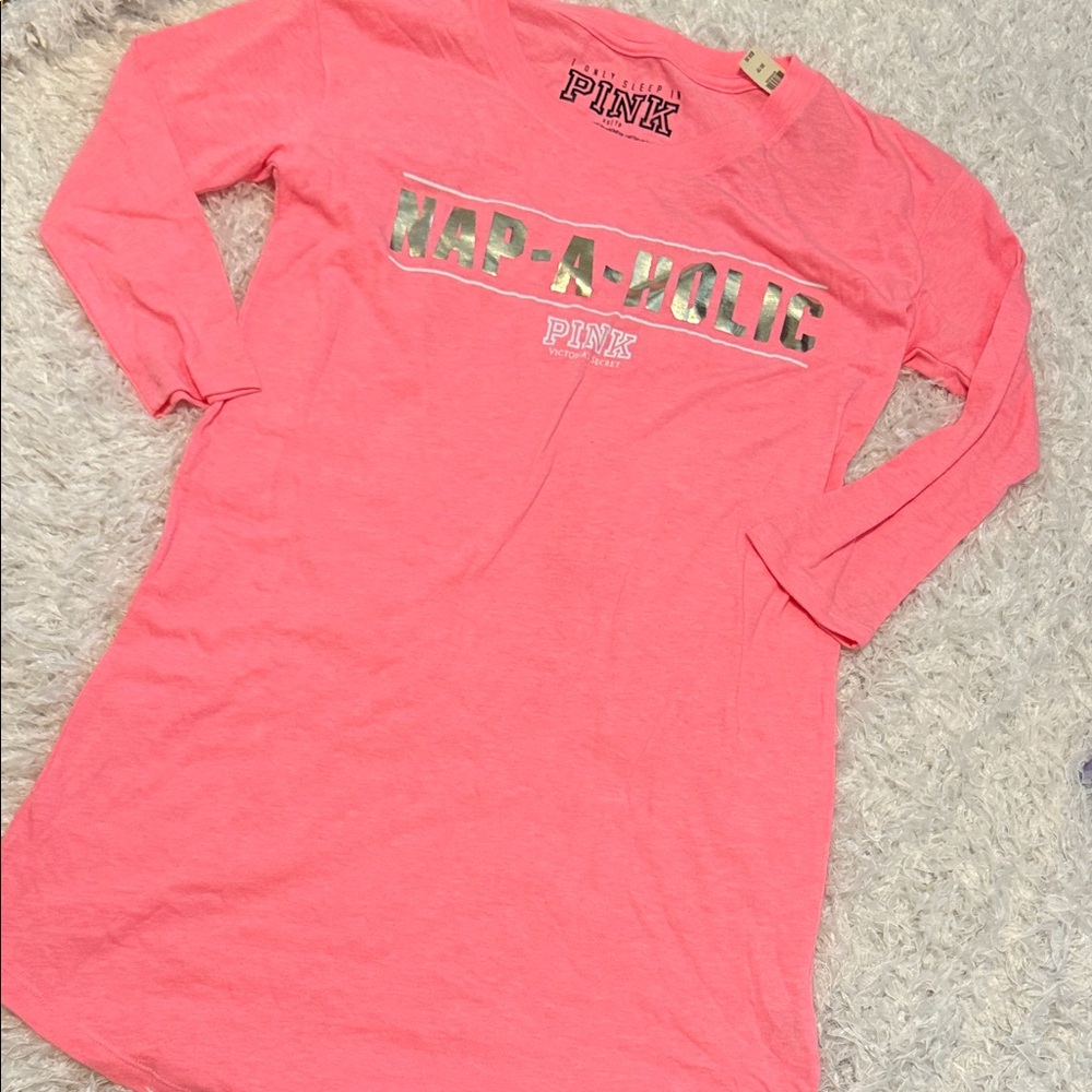 PINK Victoria's Secret Pink Nap-A-Holic Long Sleeve sleep NWT SIZE XS